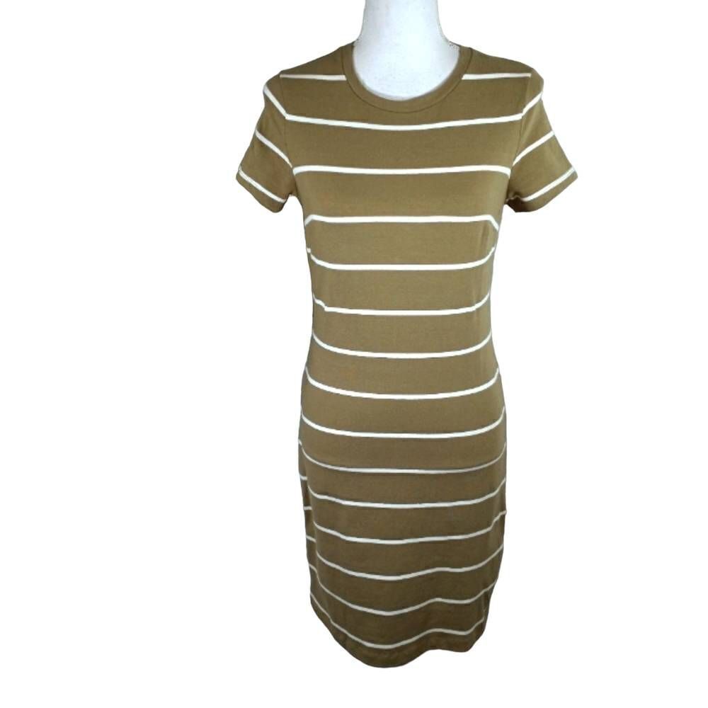 OLD NAVY ARMY GREEN STRIPE T-SHIRT DRESS SZ.S EUC